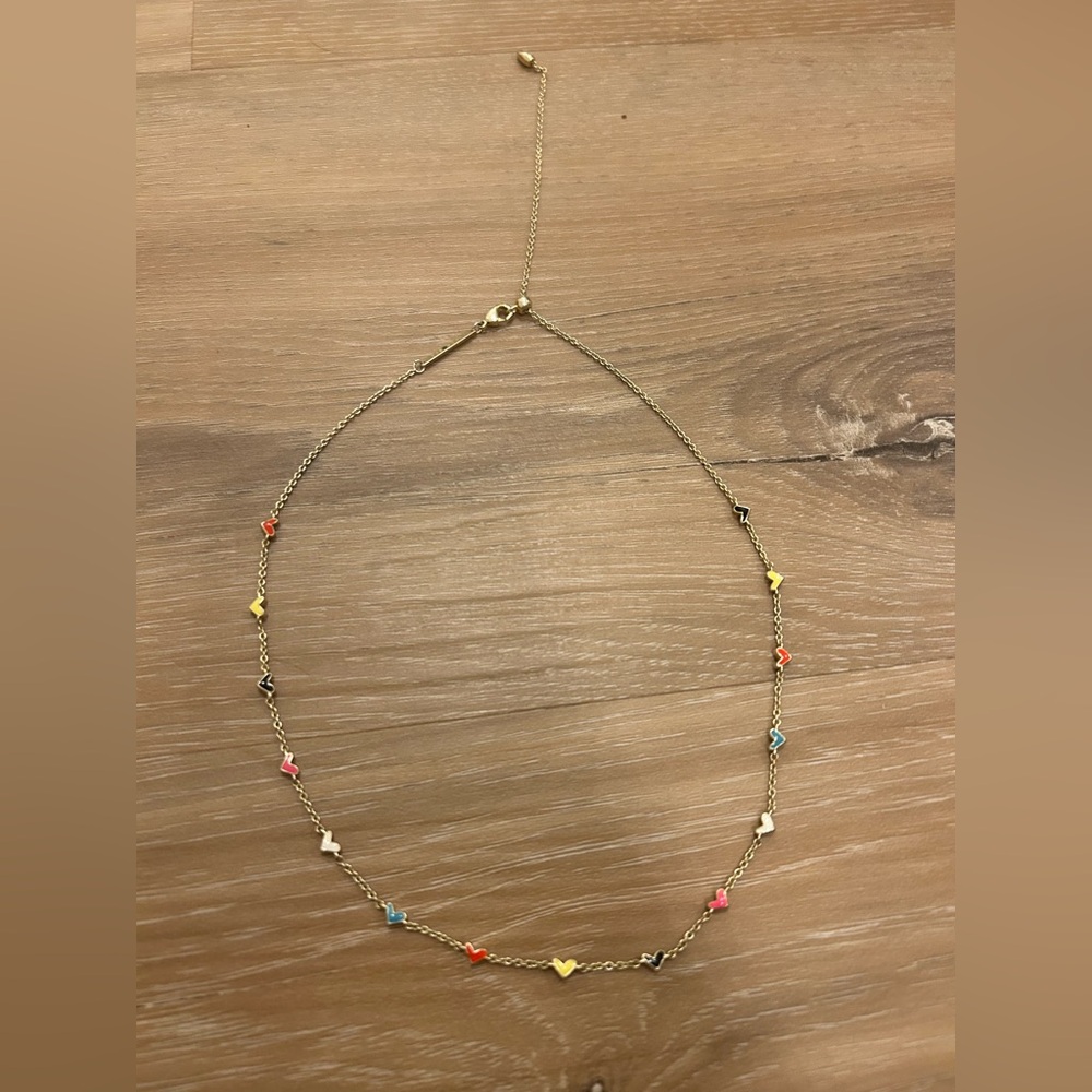 Kendra Scott adjustable rainbow heart necklace